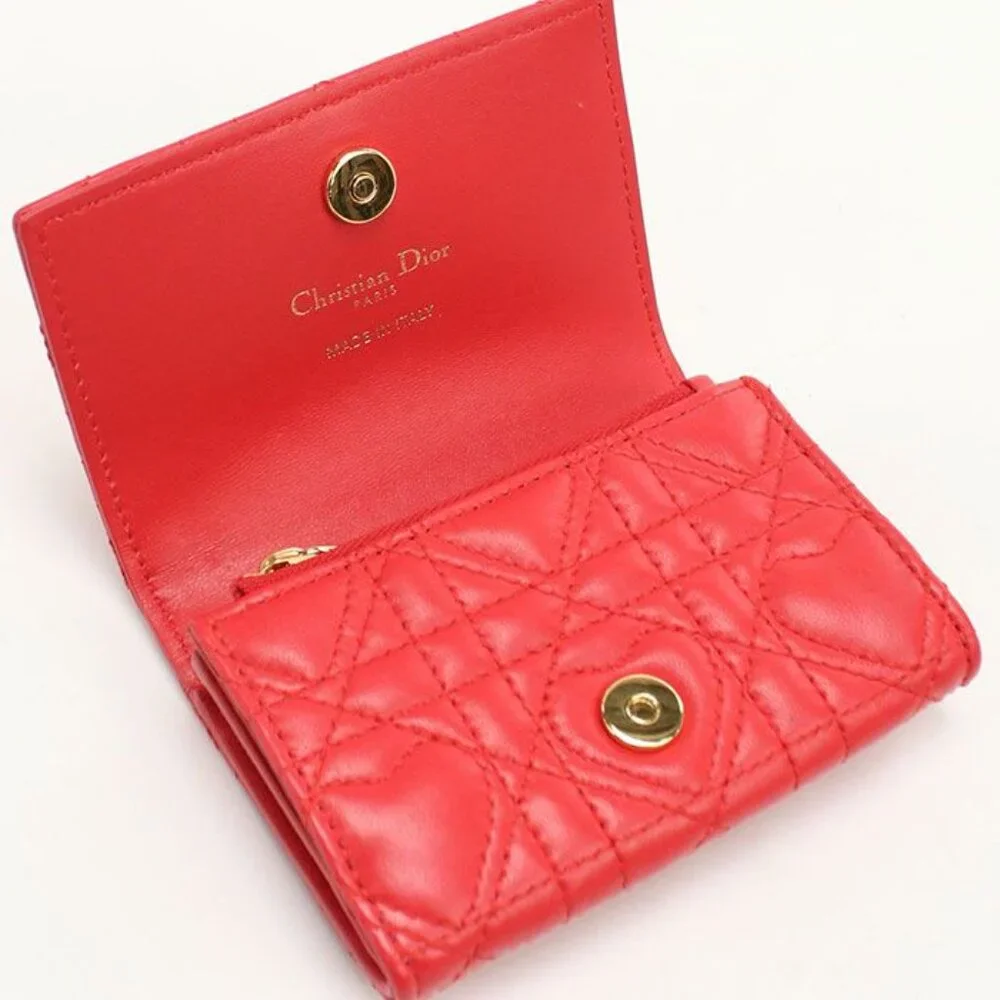 Dior Glycine Wallet Caro Bifold Lambskin